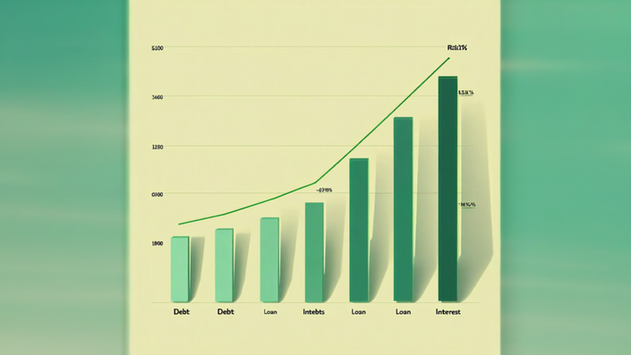 Gráfico comparativo entre taxas de juros de dívidas e de um empréstimo para pagar dívidas.