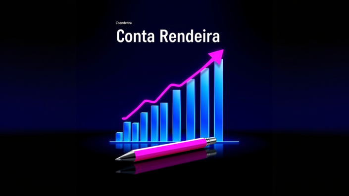Gráfico de crescimento financeiro representando o rendimento da Conta Rendeira